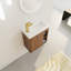 Meuble-lavabo mural flottant de 20 po avec lavabo en résine blanche et porte d'armoire à fermeture en douceur, conception élégante et peu encombrante