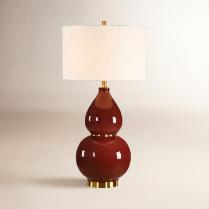  Gourd Burgundy Table Lamp