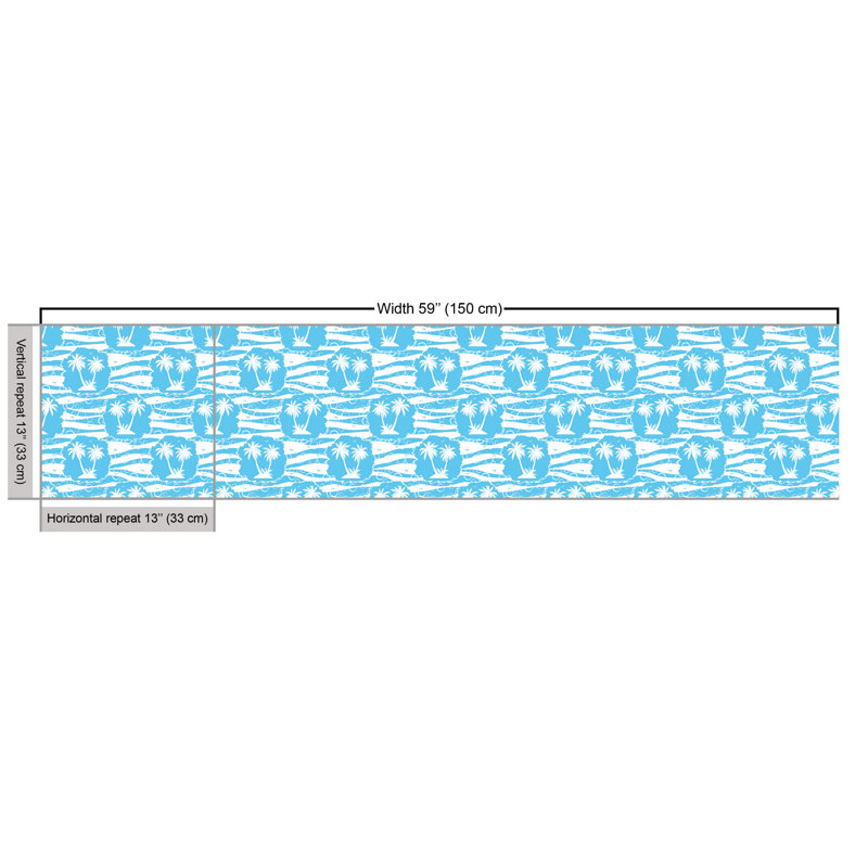 Chanley Cool Exotic Summer with Palm Trees Multi-Purpose Fabric