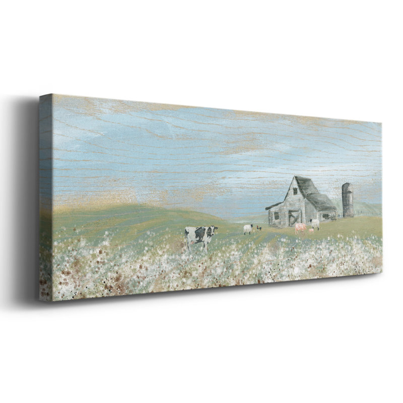 Champs de coton sur toile, H 12 po x l 30 po x P 1,5 po