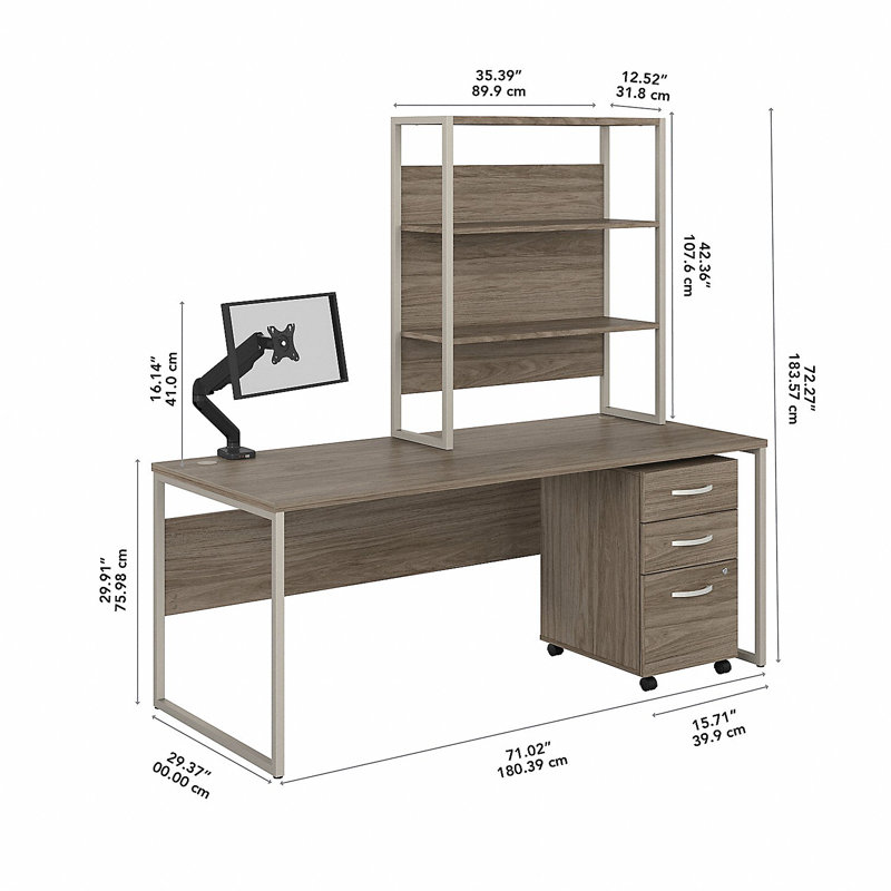 Bureau hybride avec rehausse