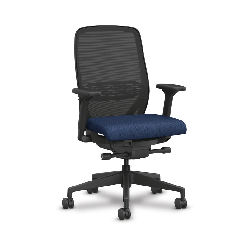 Black Mesh Adjustable Task Chair with Swivel Base