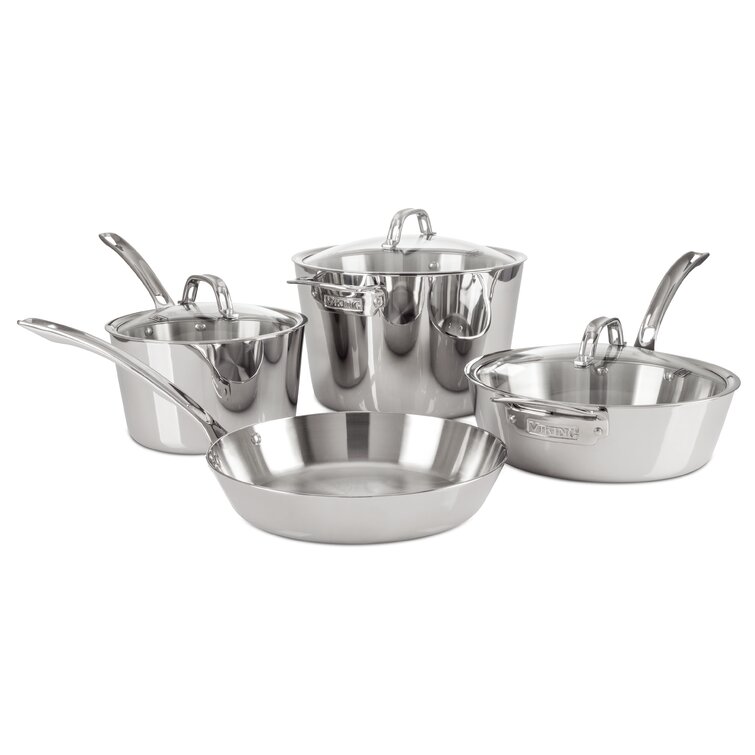 Viking Contemporary 3-Ply Stainless Steel 10-Piece Cookware Set with G –  Viking Culinary Products