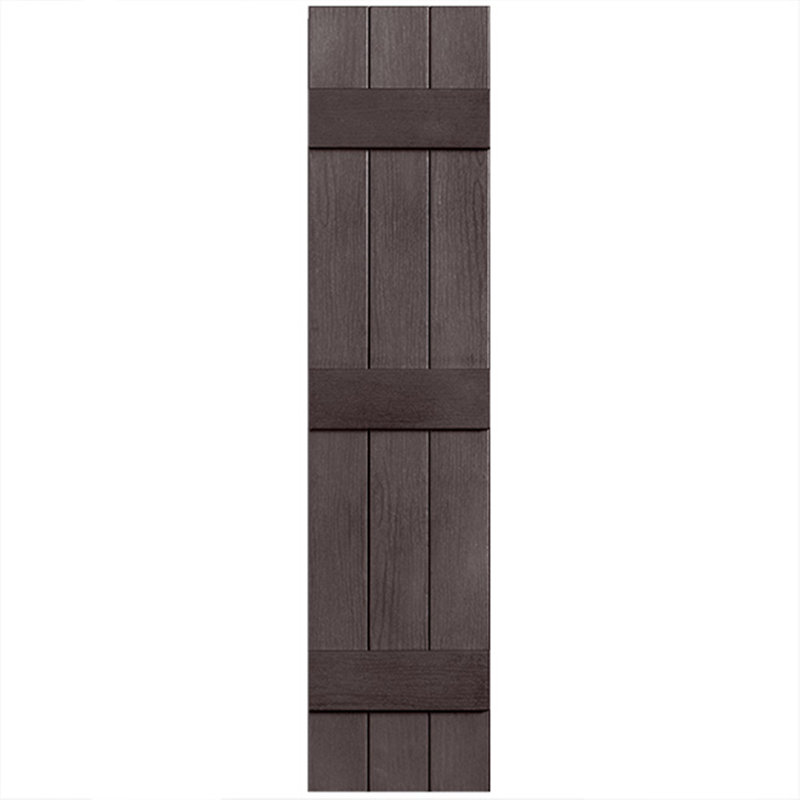 Trois lattes fermées, trois planches fermées en vinyle, 34 po, Chocolat