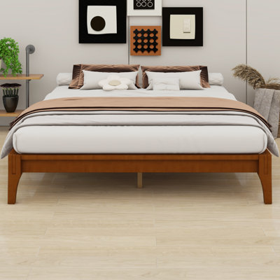 Wood Platform Bed Frame, With Wood Slat Support