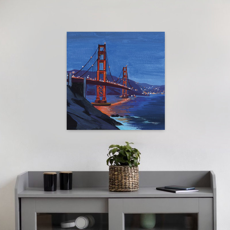 Contemporary Art Abstract Contemporary City Architecture Art by Kate Jarvik Birch - Wrapped Canvas Print