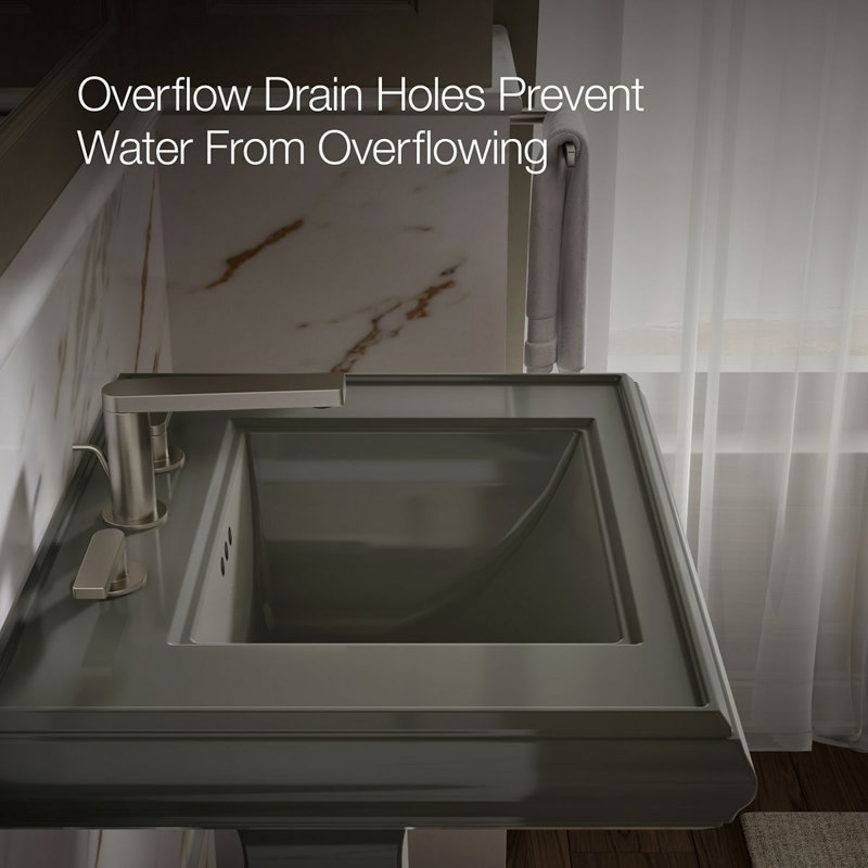 Memoirs®  Pedestal Tall Bathroom Sink with Overflow, Thunder Gray, 8" Centers