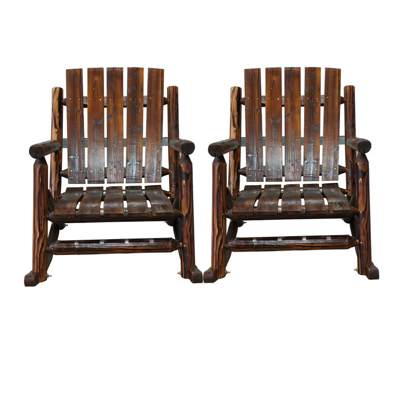 Chaise berçante de patio en bois, pour l'extérieur et l'intérieur, pour 2