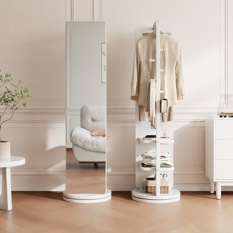 Miroir pleine grandeur Aevah, 70 pi H × 20 pi L × 14,6 pi P, Pivotant, Blanc