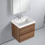 Meuble-lavabo mural 24 po avec lavabo - Armoire murale en bois avec plateau en acrylique, tiroirs à fermeture en douceur et meuble-lavabo simple moderne-341379521