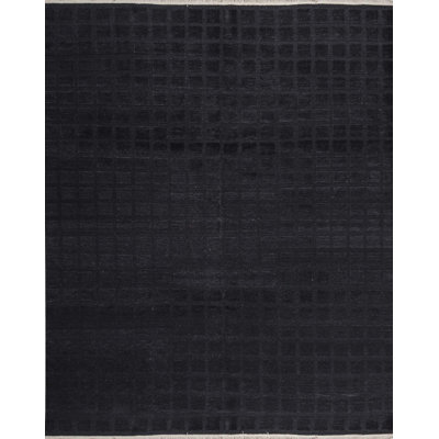 Hand-Knotted High-Quality Black Area Rug
