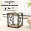 Table de chevet moderne 1 pièce pour chambre à coucher et salon, plateau en bois aggloméré en verre trempé, table d'appoint de style industriel-494803876