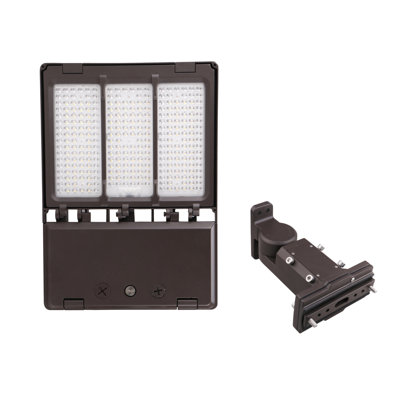 Éclairage à DEL à DEL avec support universel - 150 à 240 W - 21 800 à 34 800 lumens - 3CCT sélectionnable - 277 à 480 V - à intensité variable - fini bronze - aire de stationnement extérieure et éclairage commercial