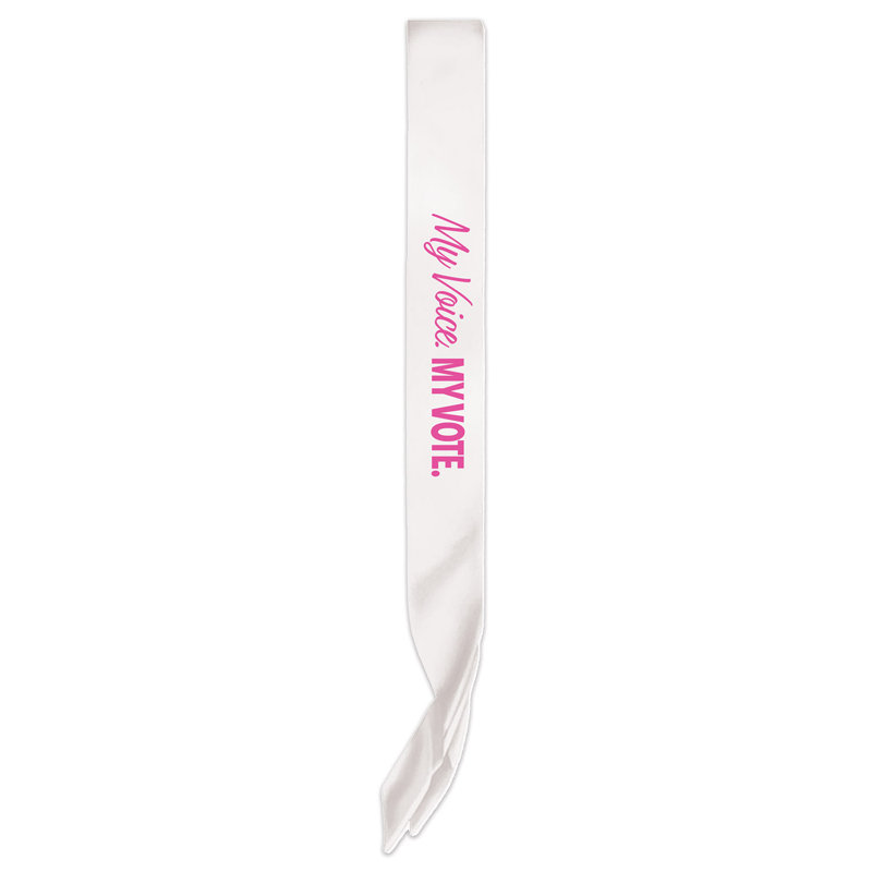 Ma voix. Mon vote. Ceinture en satin