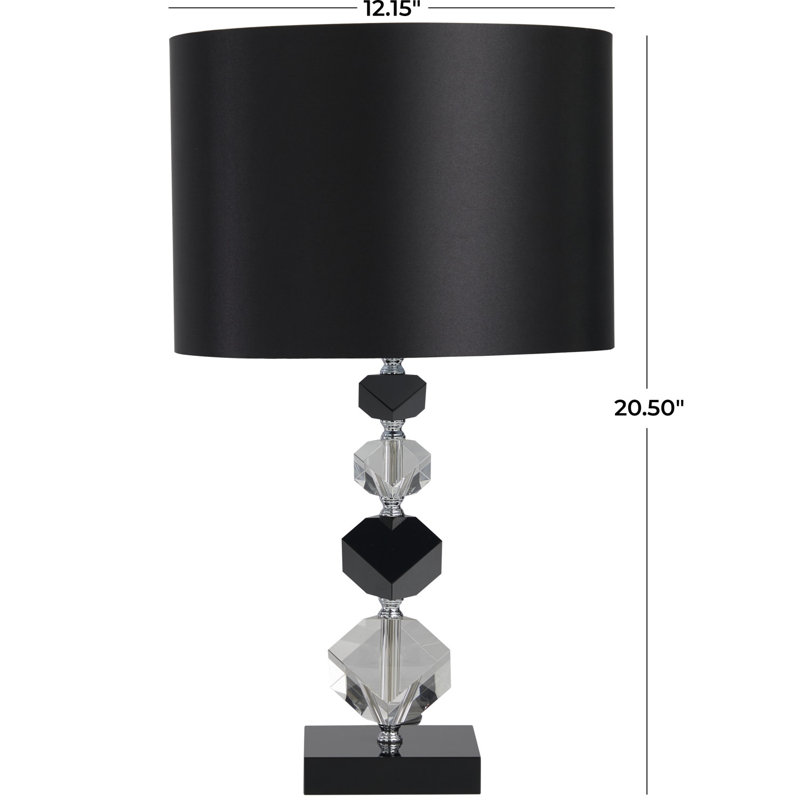 Tracey Crystal Table Lamp, 20.50" H x 12.15" W x 12.20" D, Black