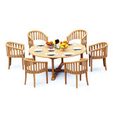 Lenong Outdoor - Piece Teak Dining Set