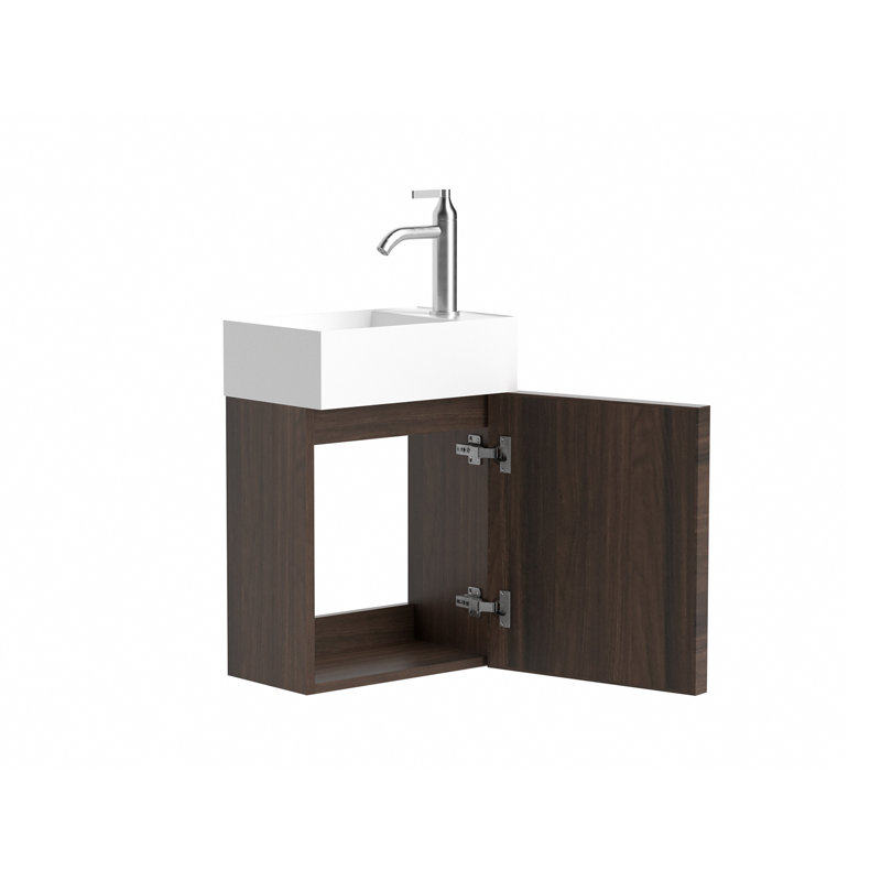 Meuble-lavabo simple de 40,6 cm (16 po) avec dessus en acrylique