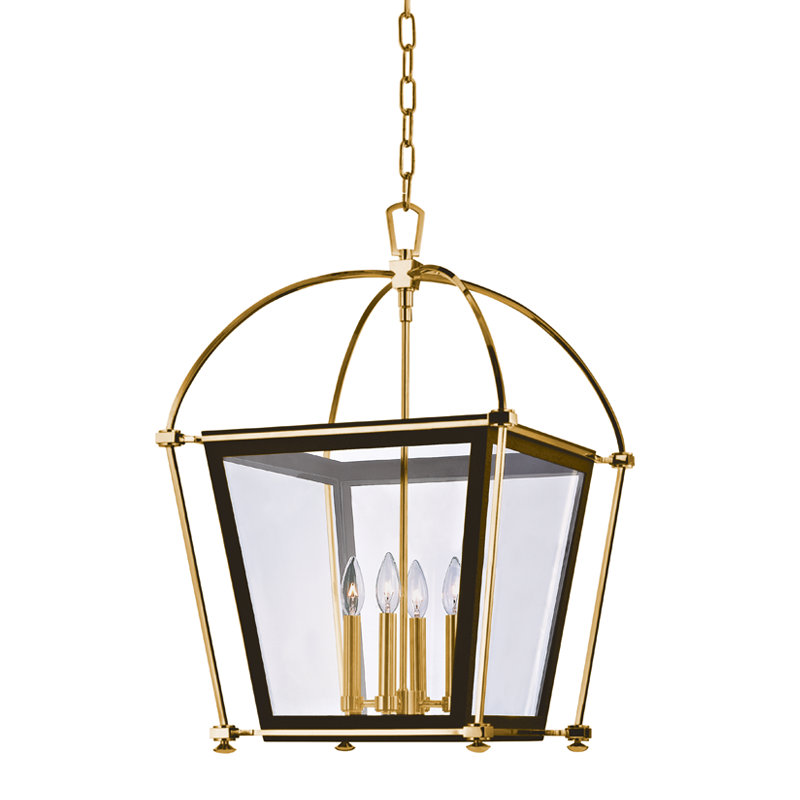 Hollis 4 - Light Chandelier, 27.25" H x 18.25" W x 18.25" D, Aged Brass
