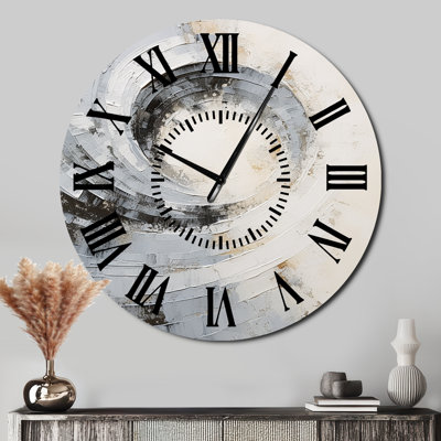 Horloge murale blanche et grise