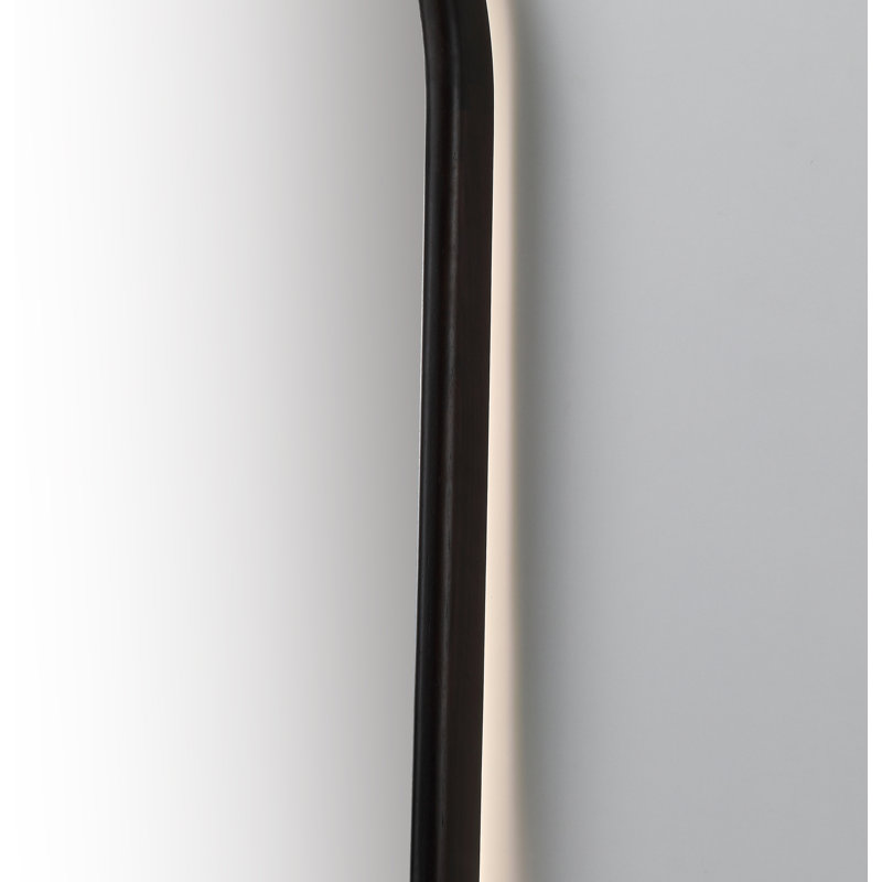 Zen LED Mirror, 39.37" x 23.62", Dark Walnut, Oval