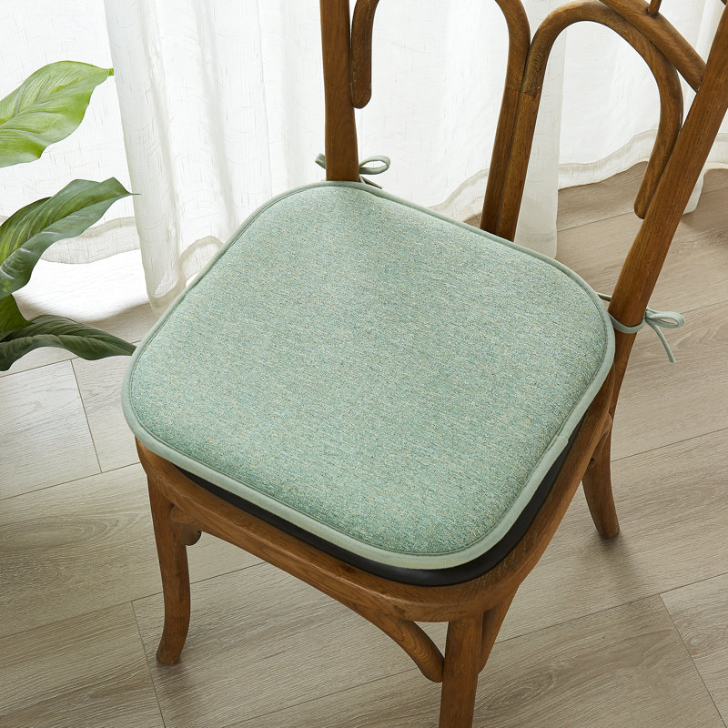 Elegant Comfort Chair Cushion Covers With Ties And Non Skid Rubber Backing-Thick Memory Foam - Soft Cushion Pad- Rounded Square Seat Cover-16 X 16 Inches- Honeycomb Textured Pattern, Set Of 2