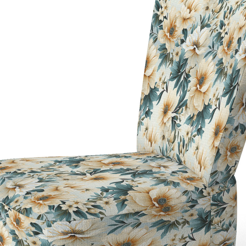Chaise d'appoint rembourrée Sandy Beige et bleu Hydrangea Tranquility IV