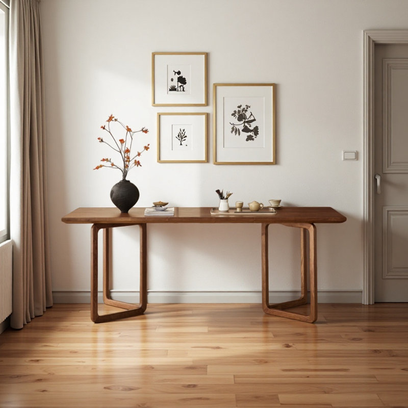 Solid wood desk, 29.53" H 86.61" W x 35.43" D