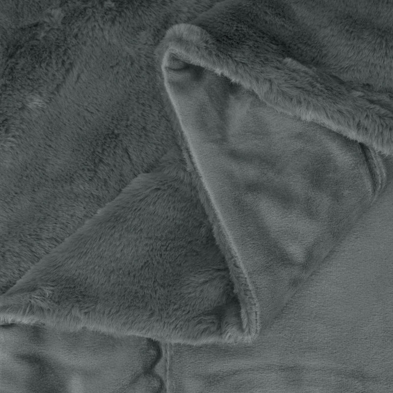 Knitted Throw Blanket, Gray