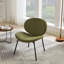 Chaise coquille de style Mid-Century moderne avec tissu orange et finition noyer, offrant style et confort-1593920354