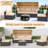 6 Pieces Patio Furniture Set - Rattan Outdoor Daybed With Retractable Canopy, Outdoor Furniture Sectional Sofa Set
