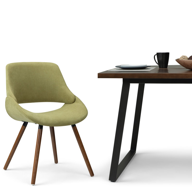 Chaise de salle à manger rembourrée Malden, Polyester vert acide
