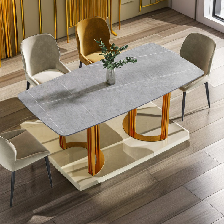 Ebern Designs Devontre White Rectangular Table