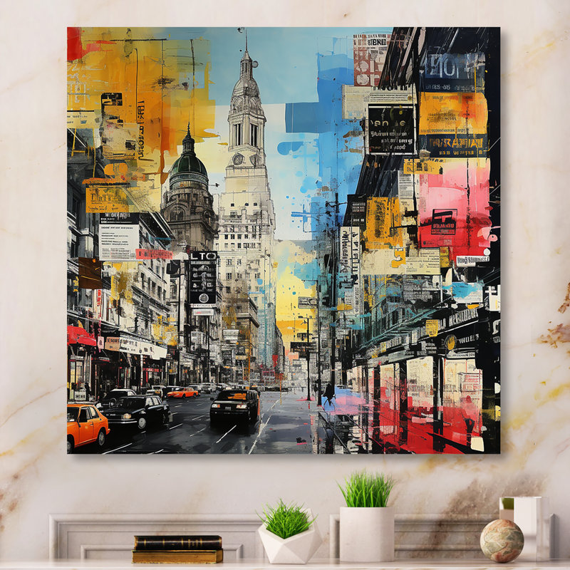 Munich City Popart - Munich, art mural, Toile tendue, 36" H x 36" W