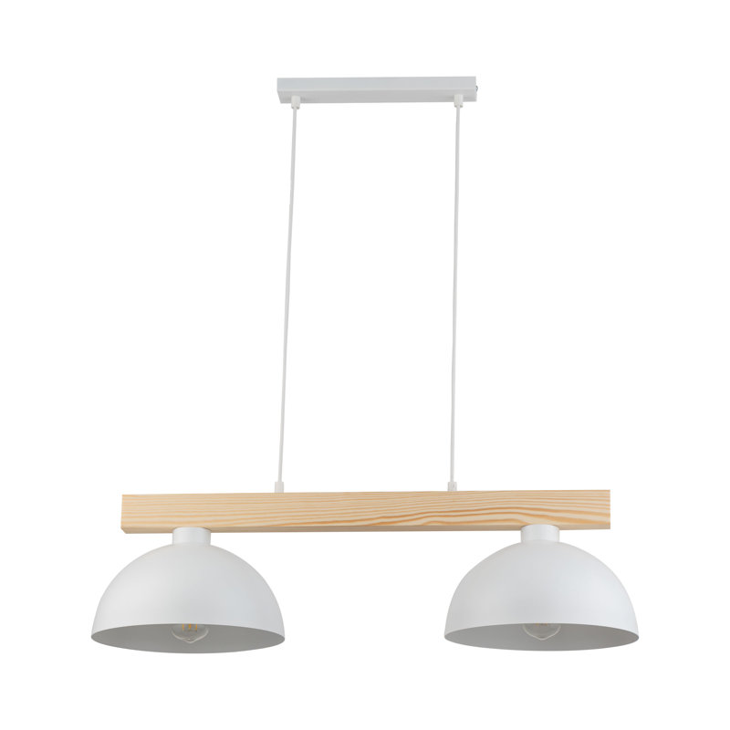 Oslo 2 - Light Stainless Steel Kitchen Island Pendant, White