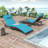 2-Piece Foldable "S"-Shaped Reclining Chaise Lounge Set With Adjustable Backrest And Foldable Rattan Coffee Table-108487669