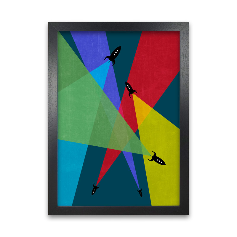 Rocket Bedroom B - Print, Black Frame, 42cm H x 30cm W x 3cm D