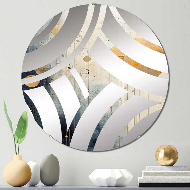 Minimalisme Astrologie Collage grunge - Miroir décoratif à onde centrale, 23,6 po x 23,6 po