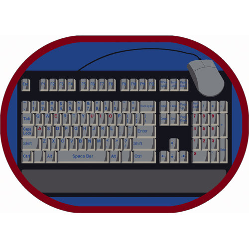Tapis éducatif avec connexion pour clavier, Ovale 7 pi 8 po x 10 pi 9 po