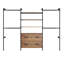 Portemanteau mural 77,6 "à 107,1" avec 4 tiges extensibles, 4 tiroirs et 6 tablettes en bois-665948322-654732365
