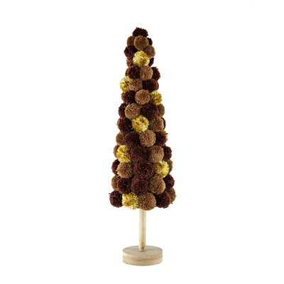 Décoration de table de Noël de 31,5 pouces de hauteur - Arbre en mousse de polyester moderne multicolore café pour pièce maîtresse, tablette ou manteau de cheminée des Fêtes