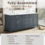 Meuble-lavabo double 72 po avec plateau en marbre d'ingénierie Shamar-960628929