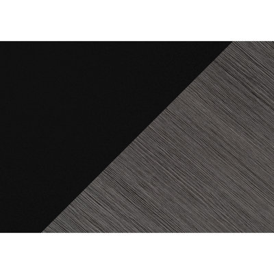 Bureau d'angle moderne pour bureau à domicile, stratifié noir et gris, 3 tiroirs de rangement, espace de travail élégant et ergonomique, tablette réglable.