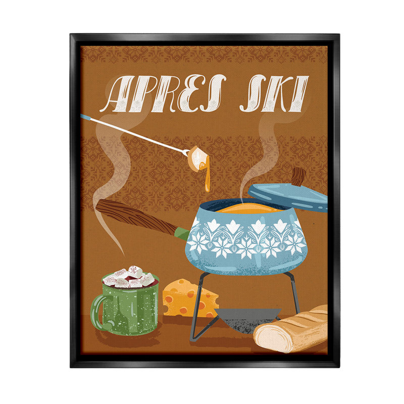 «Après Ski Warm Meal» par Arrolynn Weiderhold sur toile, H 31 po x l 25 po, Cadre flottant noir de jais