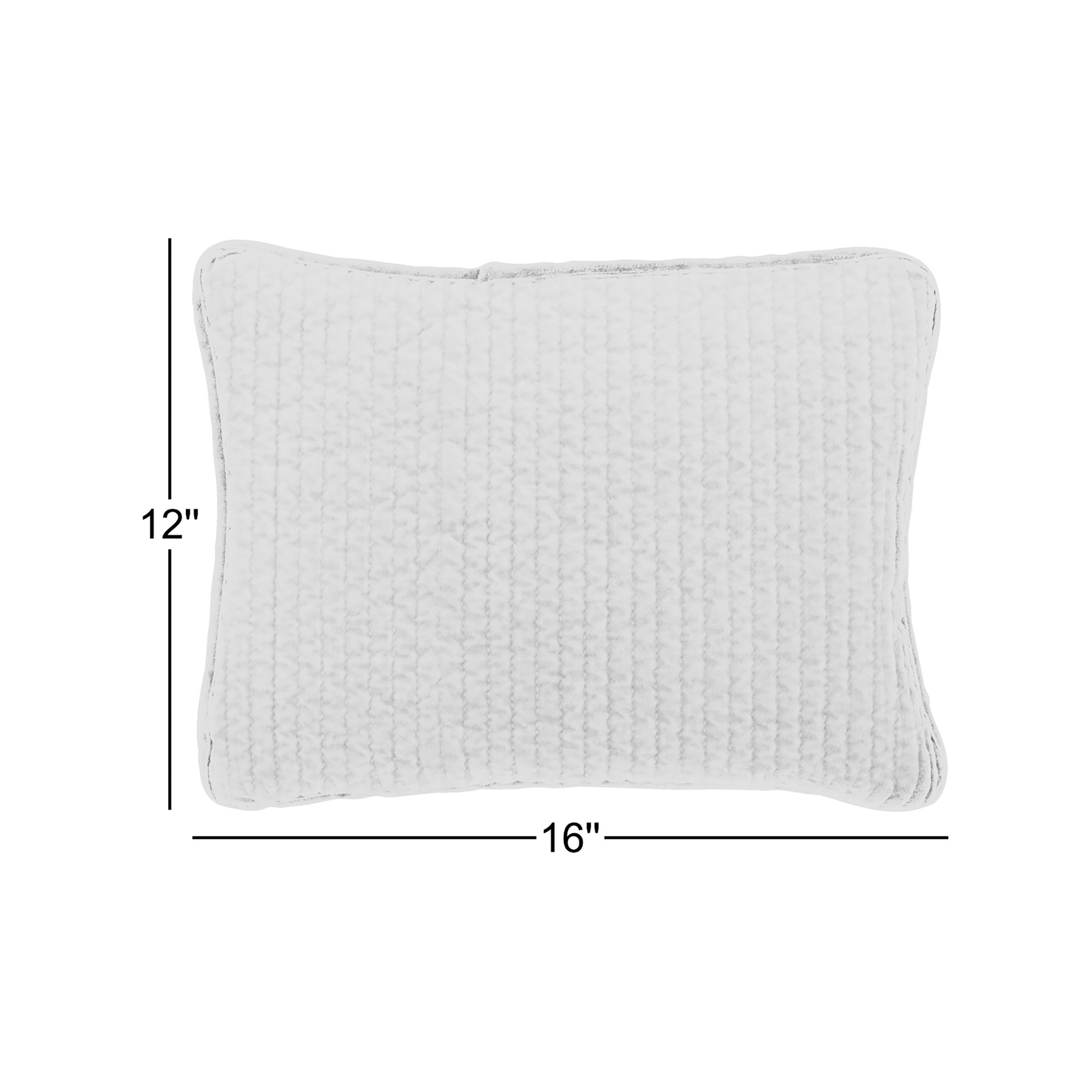 Kobie Stonewashed Cotton Velvet Quilted Modern Rustic 12x16 inch Boudoir Pillow, Light Tan