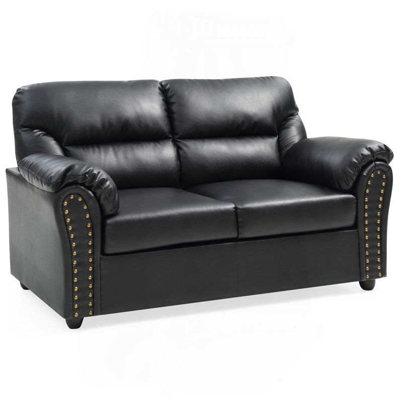 Black Padded Love Seat For Modern Living