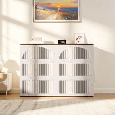 Queen Size Murphy Bed with Storage Drawer, Bedside Mini Tables & Charging Station