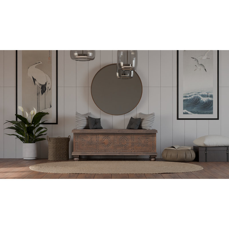 Aarohi Bonney Carved Storage Bench, Brown