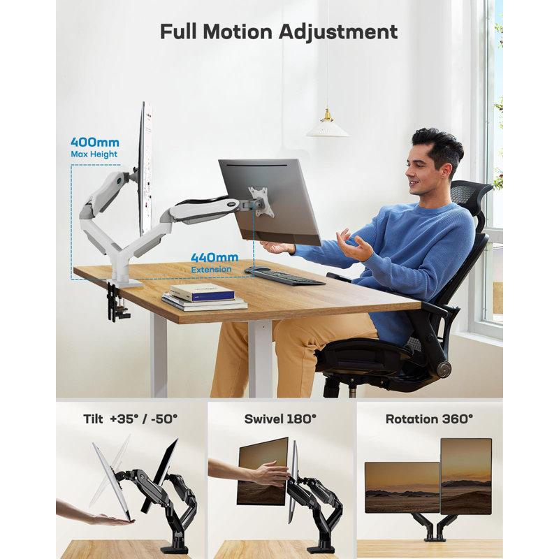 FURNINIXS Desktop Mount, White