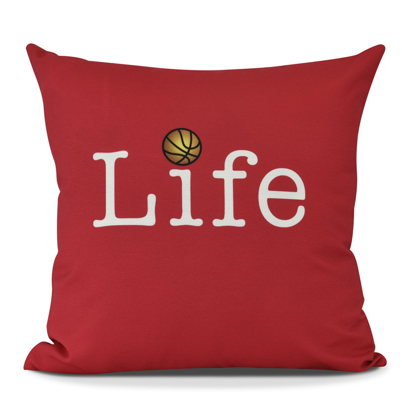 Goals, Gourds, And Gatherings Reversible Throw Pillow, 18" H x 18" W, Red