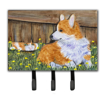 Porte-laisse corgi et crochet à clé